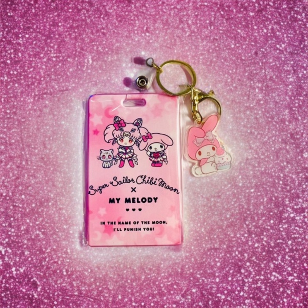 Sanrio x Sailor Chibi Moon Hard Case ID Badge Clear Card Holder My Melody Kawaii
